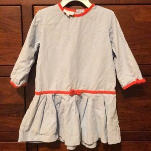 Little English blue median sleeves dress with bows